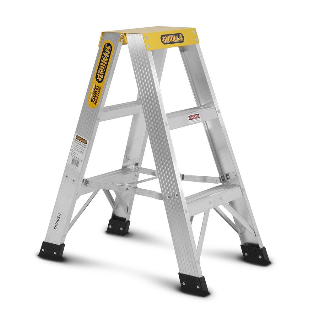 Aluminium Double Sided Step Ladder Gorilla 0.9m 150kg SM003-I