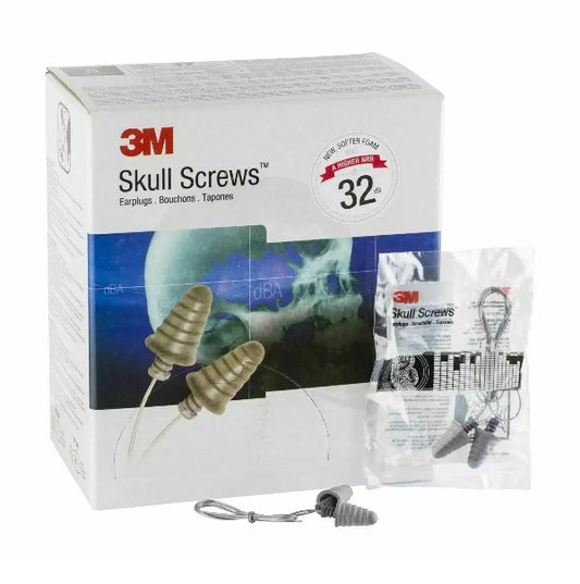 3M Next Skull Screws 27db CL5 Corded Earplugs P1301 120 Pairs per Box