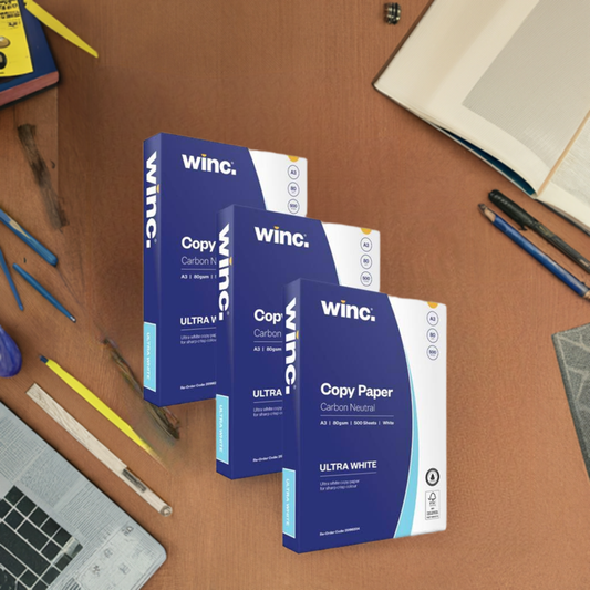 Winc Carbon Neutral Copy Paper A3 80gsm Ultra White - Box of 3 Reams