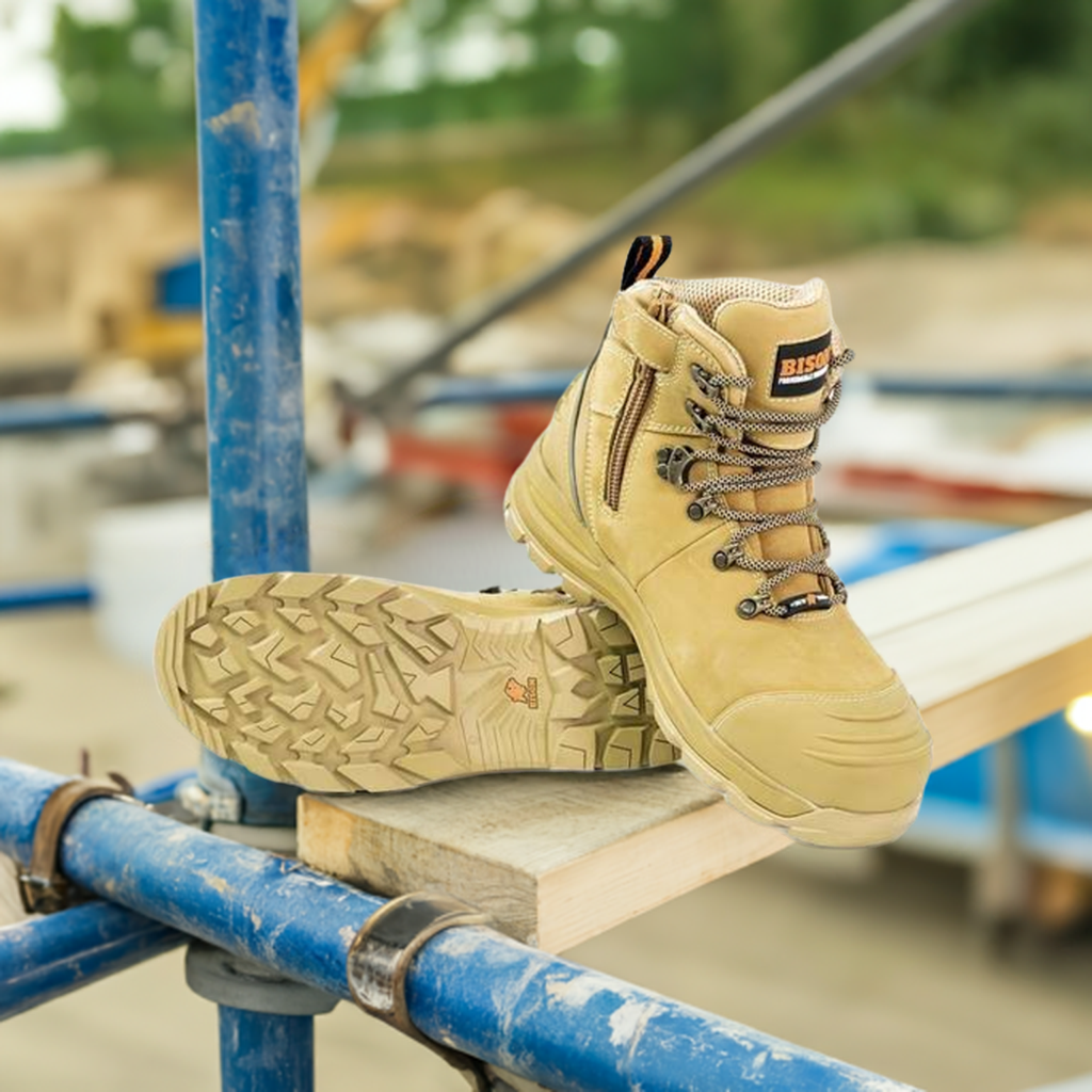 Safety Boot Lace Up Side Zip Bison XT Wheat XTLZWHE