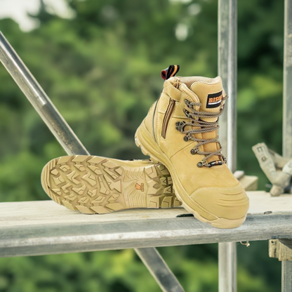 Safety Boot Lace Up Side Zip Bison XT Wheat XTLZWHE