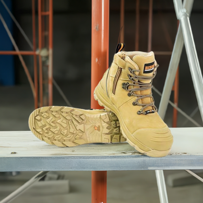 Safety Boot Lace Up Side Zip Bison XT Wheat XTLZWHE