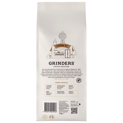 Grinders Crema Medium Roast Coffee Beans 1kg