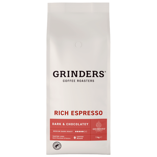 Grinders Rich Espresso Medium Dark Roast Coffee Beans 1kg