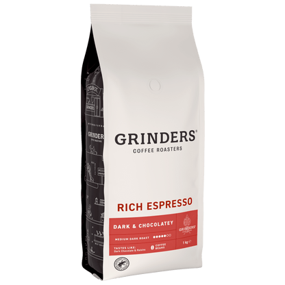 Grinders Rich Espresso Medium Dark Roast Coffee Beans 1kg