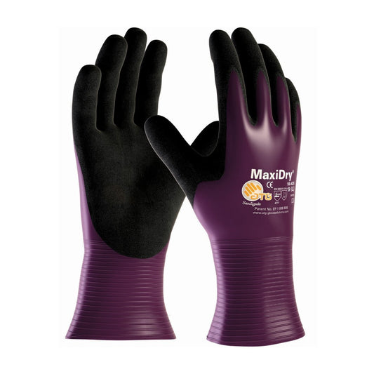 Safety Glove Nitrile Grip Oil Resistant  ATG MaxiDry® Plum Full Cuff 56-426 Vending Pack of 6