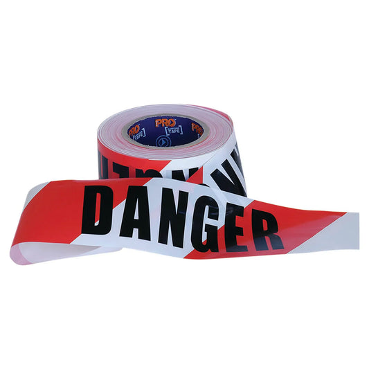 Pro Safety Tape Barrier DANGER Red/White 75MMX100M