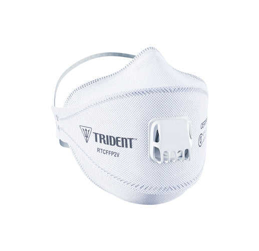 Respirator Mask P2 TRIDENT® Flat Fold Valved - Box of 20 RTCFFPV