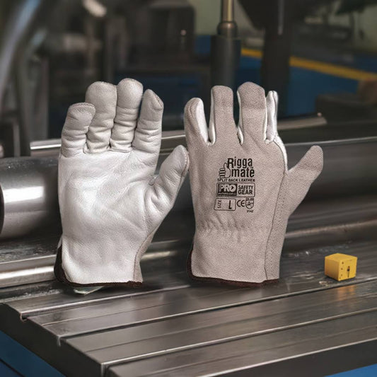 Leather Cow Grain Safety Gloves RiggaMate Rigger PRO CHOICE Pack of 6