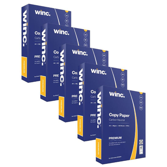 WINC Carbon Neutral Copy Paper A4 80gsm White - Box of 5 Reams