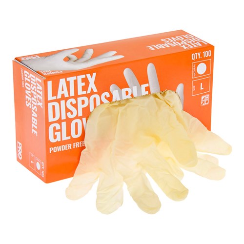 Latex Disposable Gloves Powder Free - Pro Choice - Pack of 100