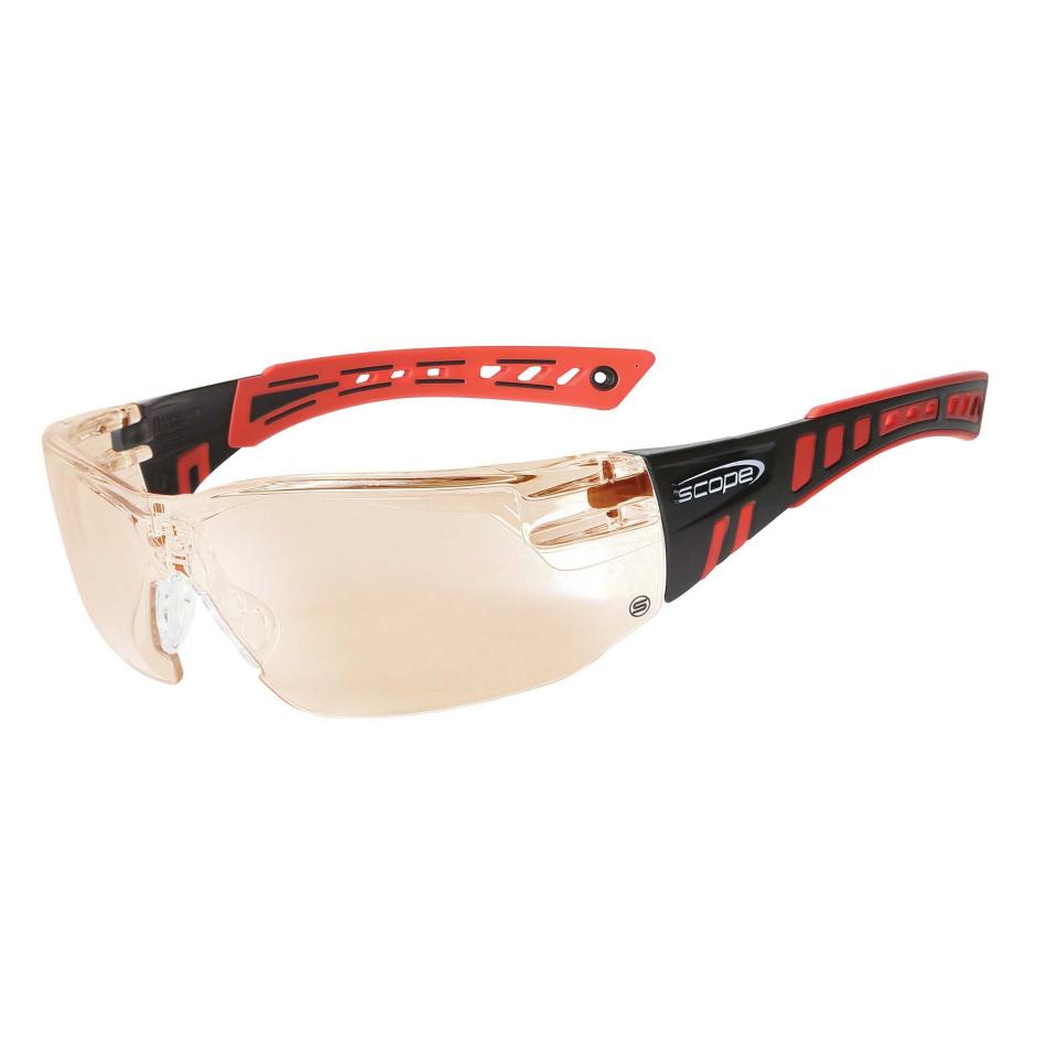 Scope Speed Safety Glasses - Black/Red Frame Anti Fog Anti Scratch - - Box of 10