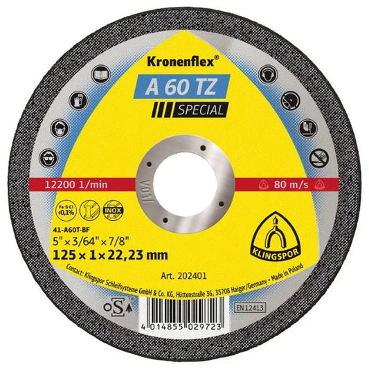 Klingspor A24R Supra Grinding Wheel 125mm x 6mm x 22mm Box of 10 13402