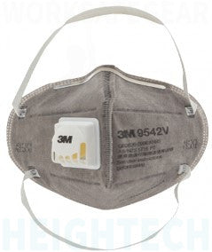 Particulate Respirator Mask 3M P2 Flat Fold 9542V with Nuisance Level Organic Vapour Relief