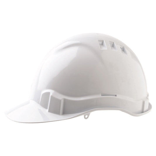 Pro Choice 6 Point Vented Pushless Hard Hat - White HHV6-W