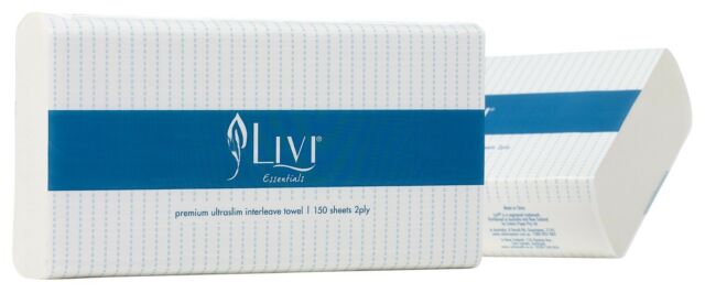 Livi Essentials 1415 Ultraslim Hand Towel 2 Ply 150 Sheets Carton 16