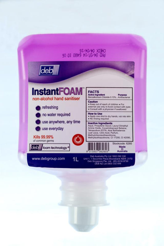 Deb Instant Foam Alcohol Free Hand Sanitiser 1 Litre