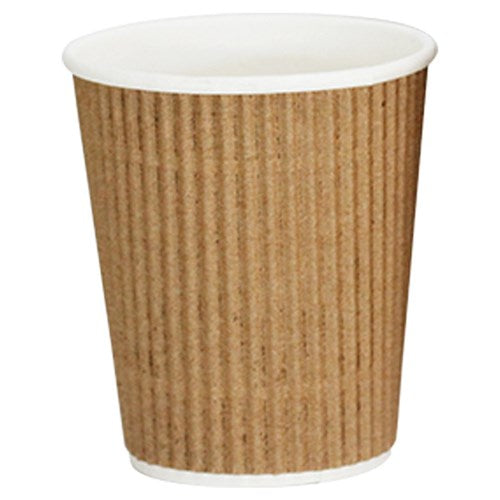 Vee Insulated Cups 237ml/8oz Brown Box of 300