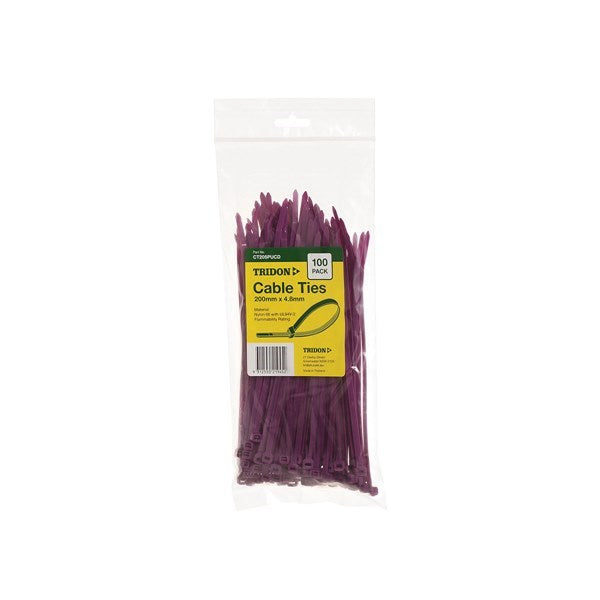 Cable Tie Tridon 200mm x 4.8mm Pack 100 CT205