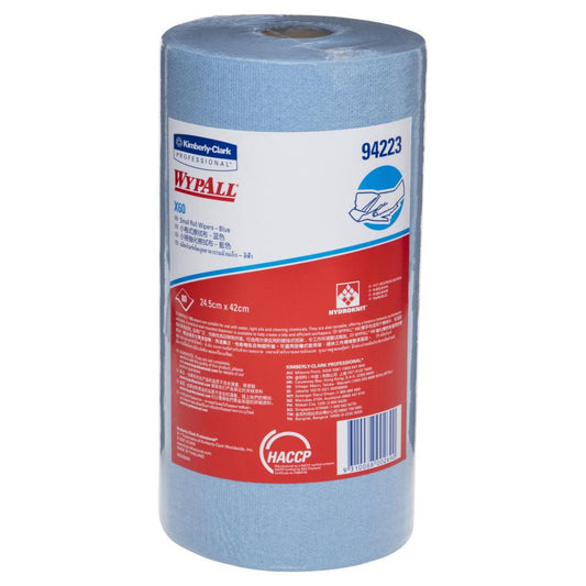 Wypall 94223E X60 Small Roll Blue - Carton of 6 Rolls